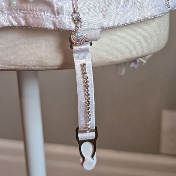 Vintage Y2K Frederick's of Hollywood White Corset Lace Coquette Rhinestone 36C - Picture 11 of 15